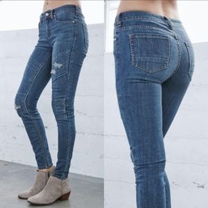 Kendall Kylie Denim Distressed Moto 